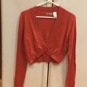 Women’s cropped button sweater large